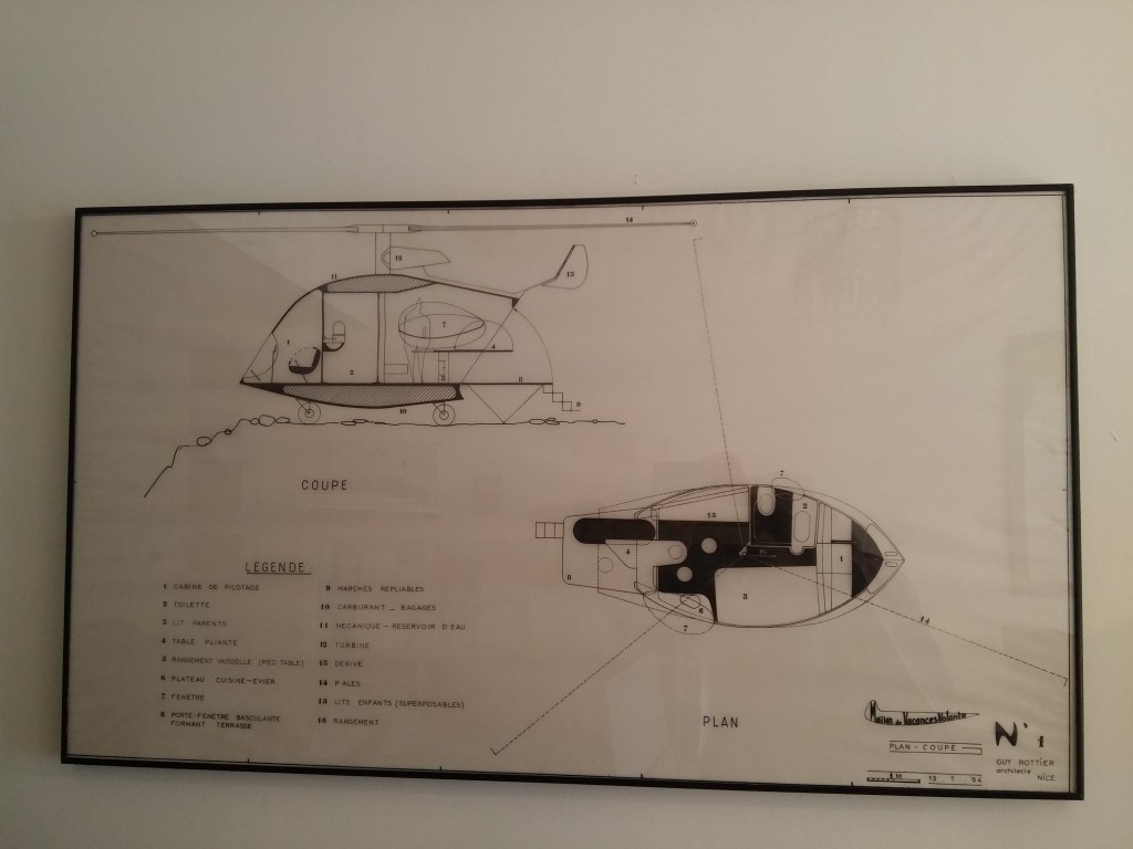 Dessin d'architecte : la Maison de Vacances Volante de Guy Rottier