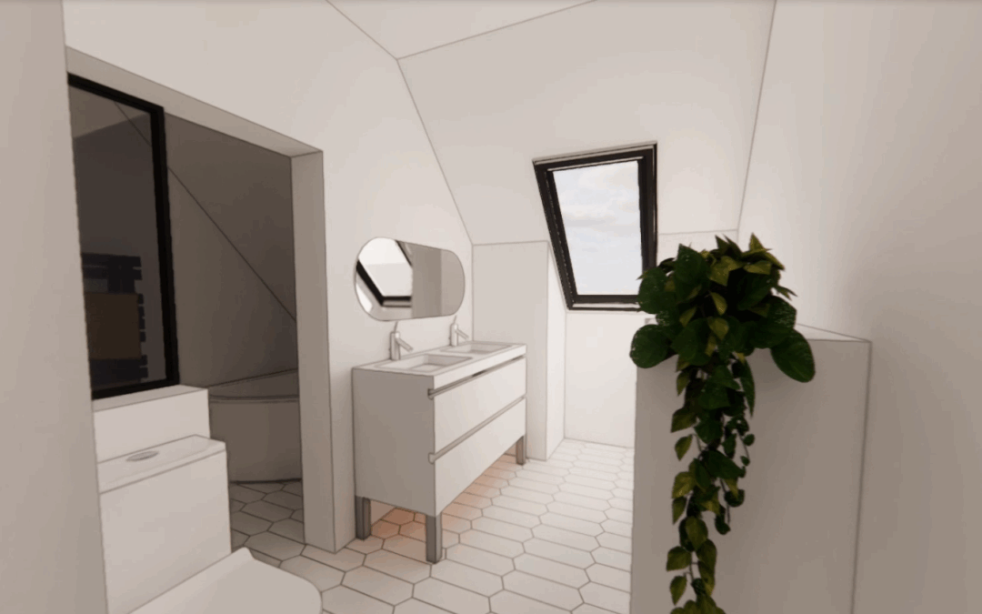 Agrandissement de salle de bain en sous pente