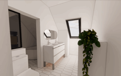 Agrandissement de salle de bain en sous pente